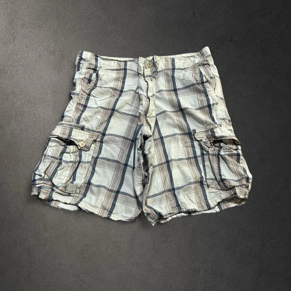 Y2K 2000s Baggy Grunge Indie Skater Hip Hop Surf Plaid Cargo Shorts